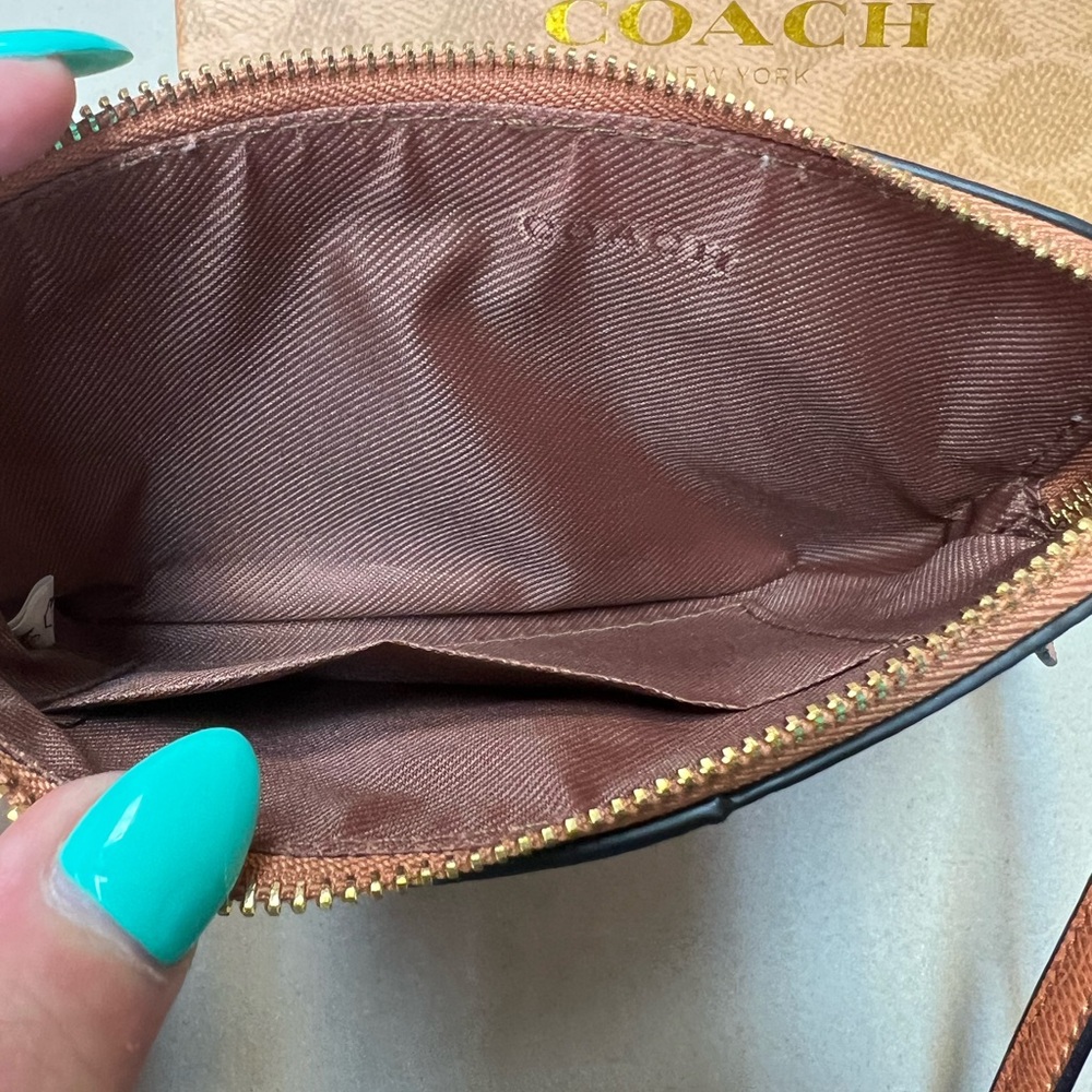 Coach Corner Zip Wristlet in Signature Canvas with Stripe (box included) - Picture 6 of 11